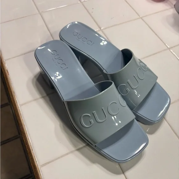 Gucci Women's Light Blue Mules - Picture 4 of 7